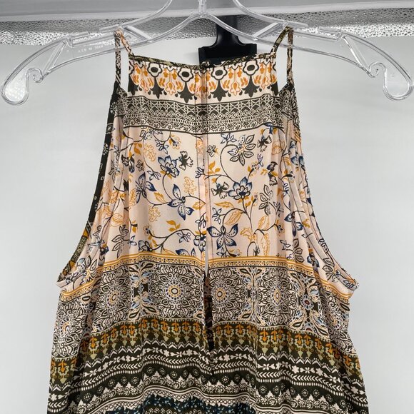 BCBG MAXAZRIA Womens Sleeveless Romper Cinched Waist Multicolor Print Small New - Picture 2 of 9